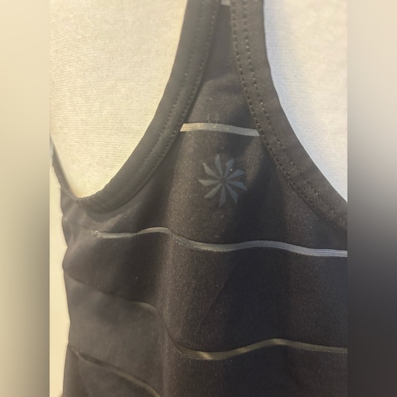 Athleta Stripe Mesh Tank -Black Workout Top - Picture 9 of 9